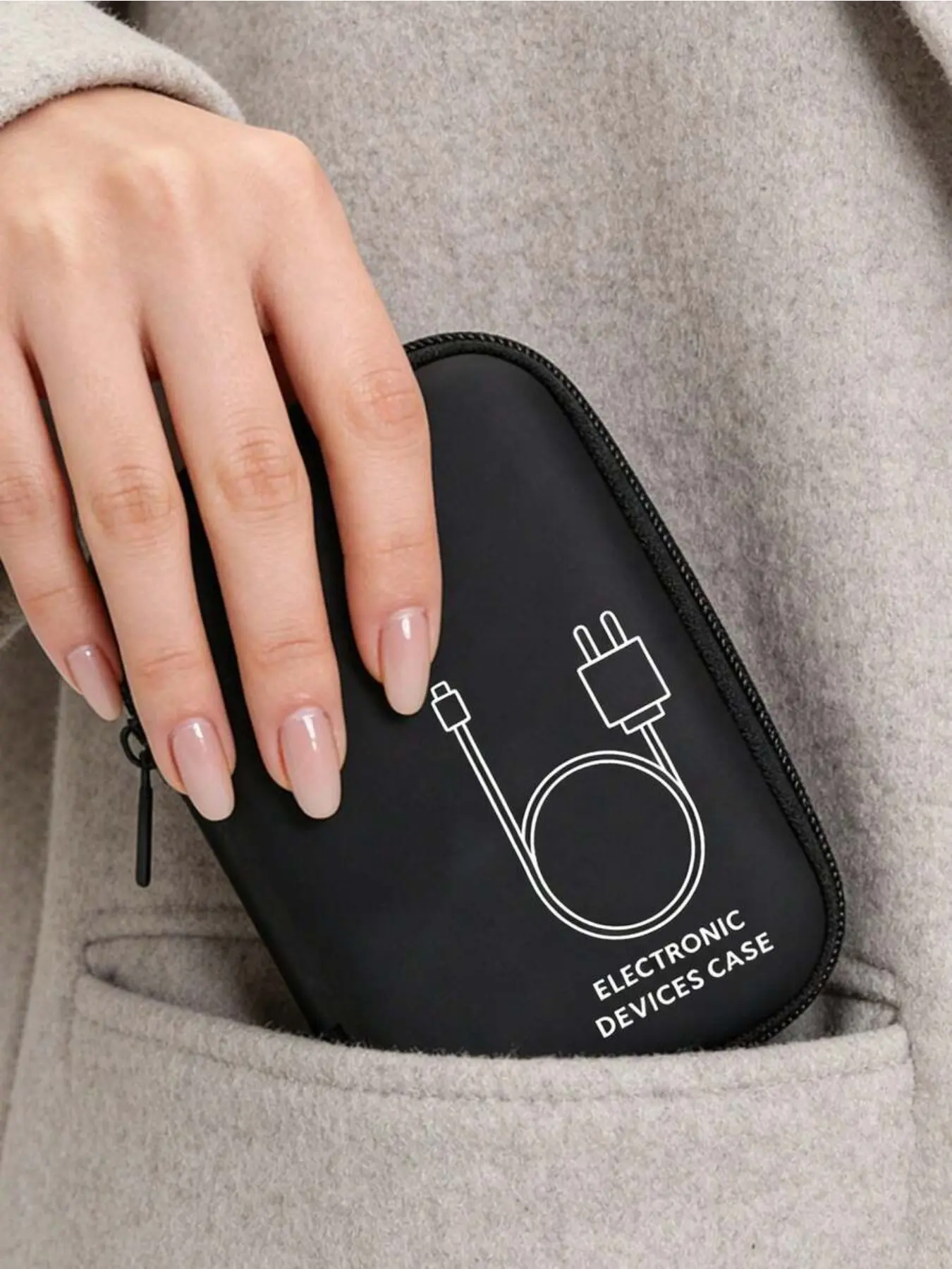 Compact Durable Electronic Accessory Pouch Waterproof, shockproof storage for power banks, chargers, cables and earphones. Portable travel organizer for daily & business use. Perfect holiday gift.