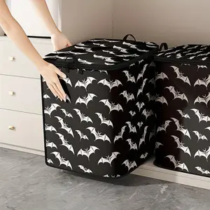 1 bat-printed quilt storage bag, a cute and practical children's bedding organizer, made of durable materials, with an easy-to-carry handle, suitable for home use, perfect for storing blankets and toys, Space Saver Bags