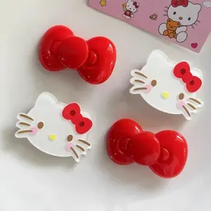 Sanrio Hello Kitty Red Bow Hair Clip Single Pack Classic Style Iconic Design Vibrant Colorful Accessory for Stylish Hair Securing