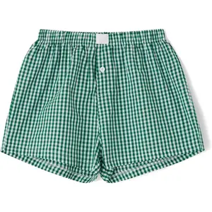 Women Gingham Boxer Shorts Y2k Cute Stripes Plaid Button Elastic Waist Lounge Boxers