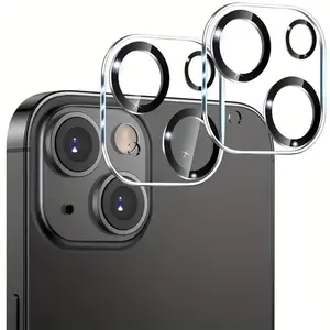 Tempered Glass Camera Lens Protector, Full Coverage Lens Protective Film, Clear Smartphone Protector, Phone Accessories Compatible with iPhone 11 12 13 14 15 Pro Max, Casing