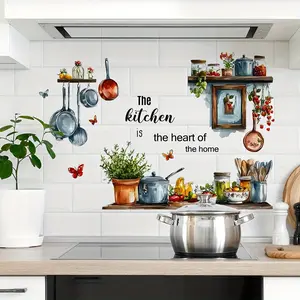 Kitchen Utensil English Slogan Wall Sticker, Restaurant Home Decor, Easy to Apply, Durable Material, Perfect for Kitchen & Dining Areas