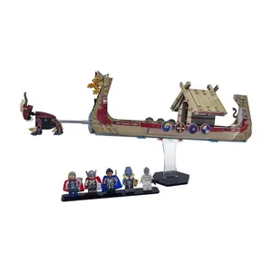 Acrylic Angled Display Stand Compatible with LEGO® 76208 Marvel Thor Goat Boat - Set Not Included