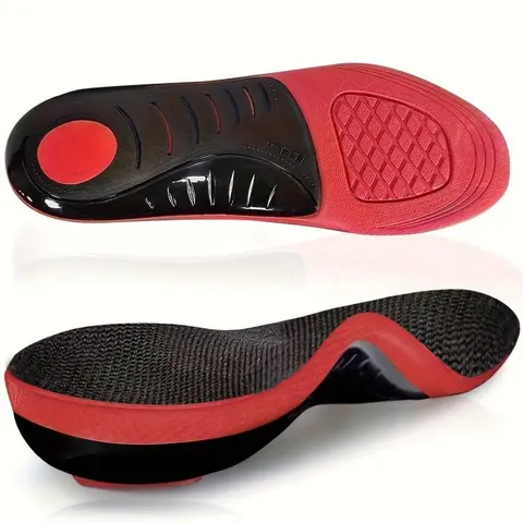 Heavy-Duty PU Arch Support Sports Insoles for Men & Women Over 210 lb, Shock-Absorbing Athletic Shoe Inserts for Running, Hiking, Sneakers and Hiking Boots