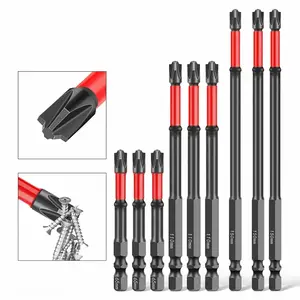 FPH2 3/9Pcs Impact Screwdriver Bit Set for Electricians S2 Steel 65mm & 110mm 1/4 Inch Hex Shank Magnetic Cross Slot Drill Bits for Circuit Breakers Power Tools Tool Box tiktokshopspringglowup replaceable,summervibes