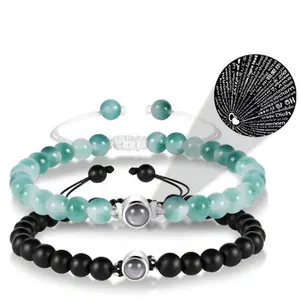 2pcs/set Beaded Bracelet 100 Language I Love You Couples Bracelets heavy special gift locked  bracelet