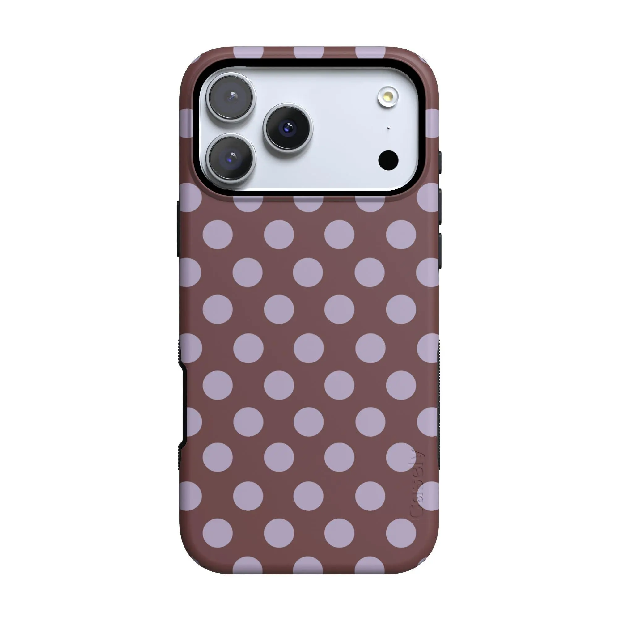 Casely iPhone 17 Pro Max Case | Spotted in SoHo | Burgundy Polka Dot | Bold Protective Design | Compatible with MagSafe