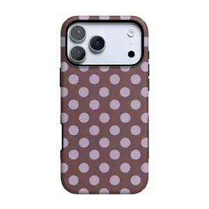 Casely iPhone 17 Pro Max Case | Spotted in SoHo | Burgundy Polka Dot | Bold Protective Design | Compatible with MagSafe