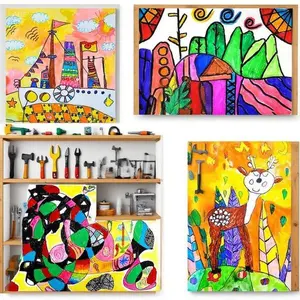 Magnetic Art Display Frames for Kids - 10-Pack Changeable A4 Picture Frames with Self-Adhesive Backing - Reusable Wall Frames for Drawing Crafting - Easy Swap Children Artwork Storage - Durable Lightweight Frames for Home School Decor Photo Set vintage ho