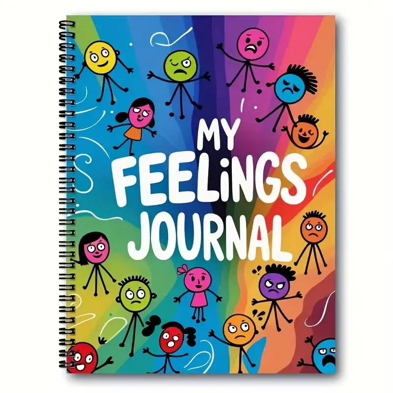 Emotional Journal with Colorful Cover, Self-Emotion Record Notebook, Notepad, Fun Emotion Management Spiral Bound, Track Emotions, Interest Emotion Tracking Diary