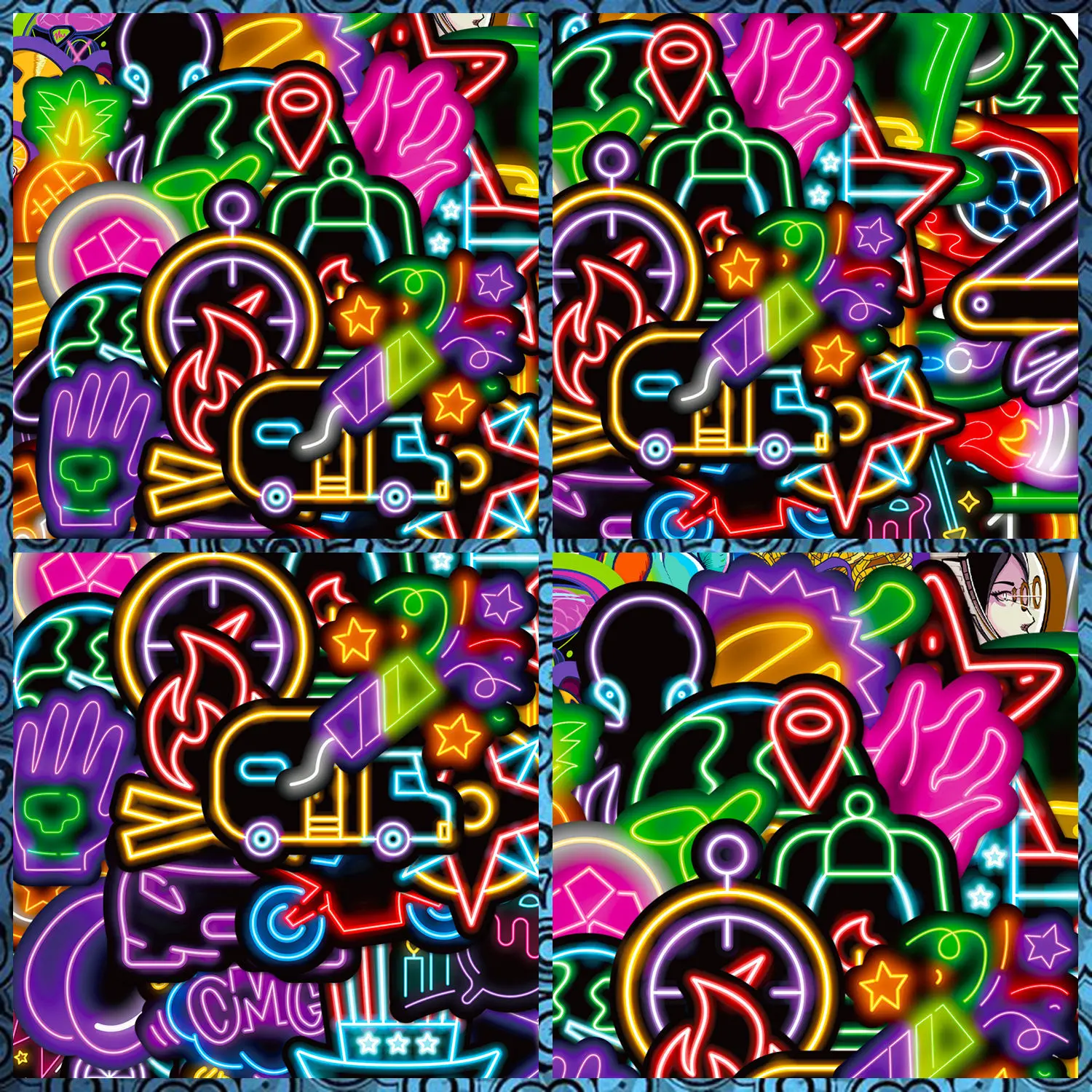 50 Neon Soccer Football Creative DIY Graffiti Stickers, Sticker Decals, Side Decals, Suitable for Scrapbooks, Diaries, Laptops, Water Bottles, Cars, and Other Faith-based Designs; Gifts with Positive Messages.