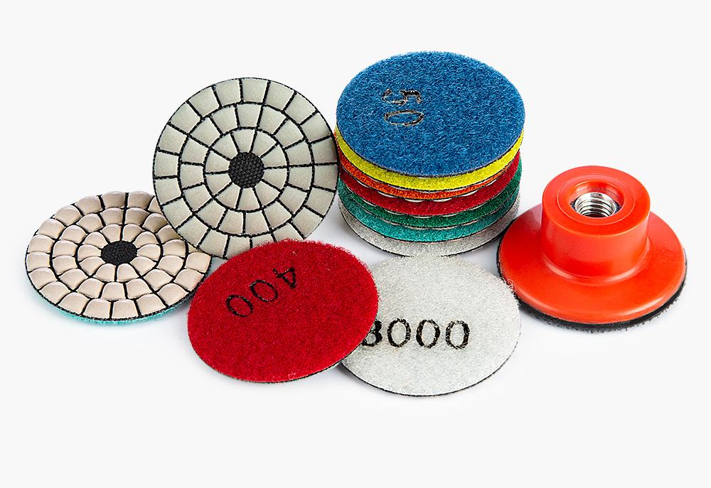 LOZLIN 8PCS/Set 2" Diamond Dry Grinding Pads - Marble Granite & Stone Polishing & Restoration Tools for Angle Grinding Wheel 50-3000 Grit Abrasive Sheets