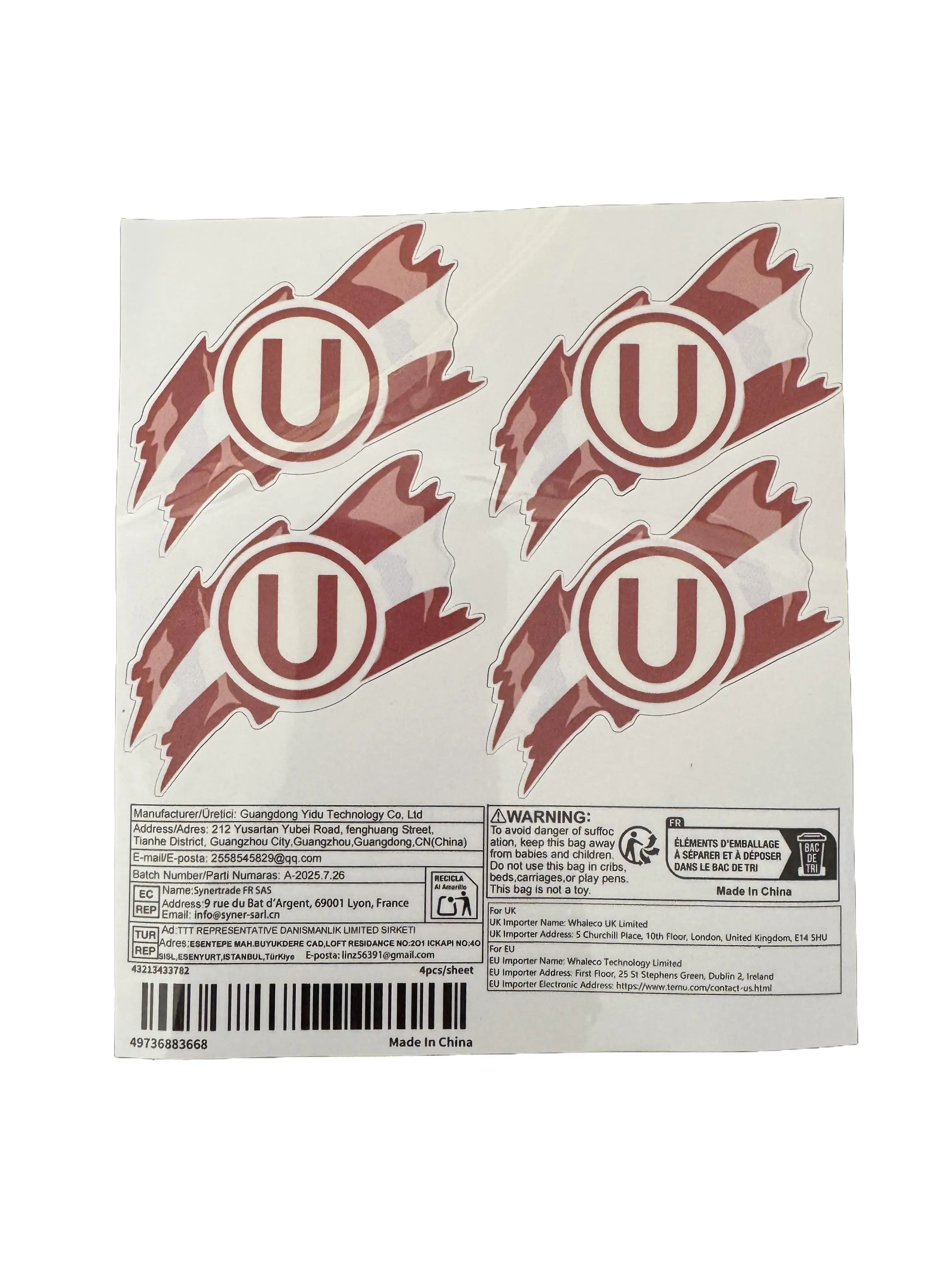 Universitario de Deportes Logo Stickers – Waterproof Vinyl Decals for Laptops, Bottles & Notebooks