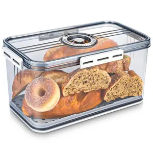 Airtight Bread Box for Kitchen Countertop,Plastic Bread Container,Bread Storage,Breadbox,Bread Storage for Homemade Bread,Fresh Bread Storage Container,Clear Bread Boxes,Bread Containers Storage