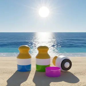 BPA-free Sunscreen Applicator: Refillable Roll-on Tool With Soft Sponge for Kids & Adult Daily Use Suncream Application Tool