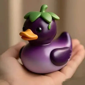 Cute Toy Duck Ornament, Whimsical Vegetable Duck Resin Craft, Unique Decorative Piece, Perfect for Home Décor, Creative Gift Idea