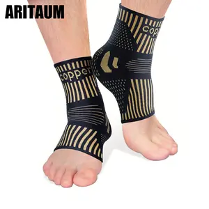 ARITAUM Copper Ankle Brace for Women & Men, Compression Ankle Support for Sprain & Strain, Achilles Tendonitis, Plantar Fasciitis & Recovery, Ankle Sleeve for Basketball, Football, Daily Use knee fabric