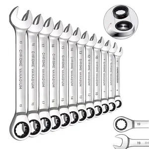 Ratcheting Wrench Set 12pcs - Standard - With Rack Organizer - Wrenches - Combination Ratchet Wrench Set Hand Tools Tool Box