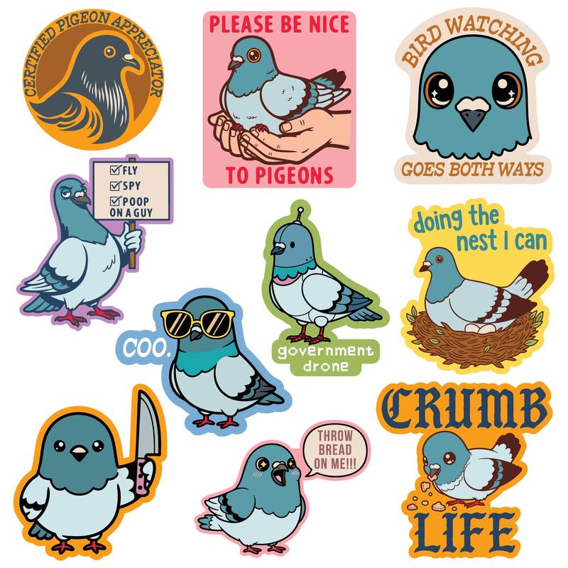 Pigeon Sticker Extra Large Stickers for Adults Funny Adhesives with Memes Funny Stickers with Colorful Graphic Decals Funny Animal  Multi