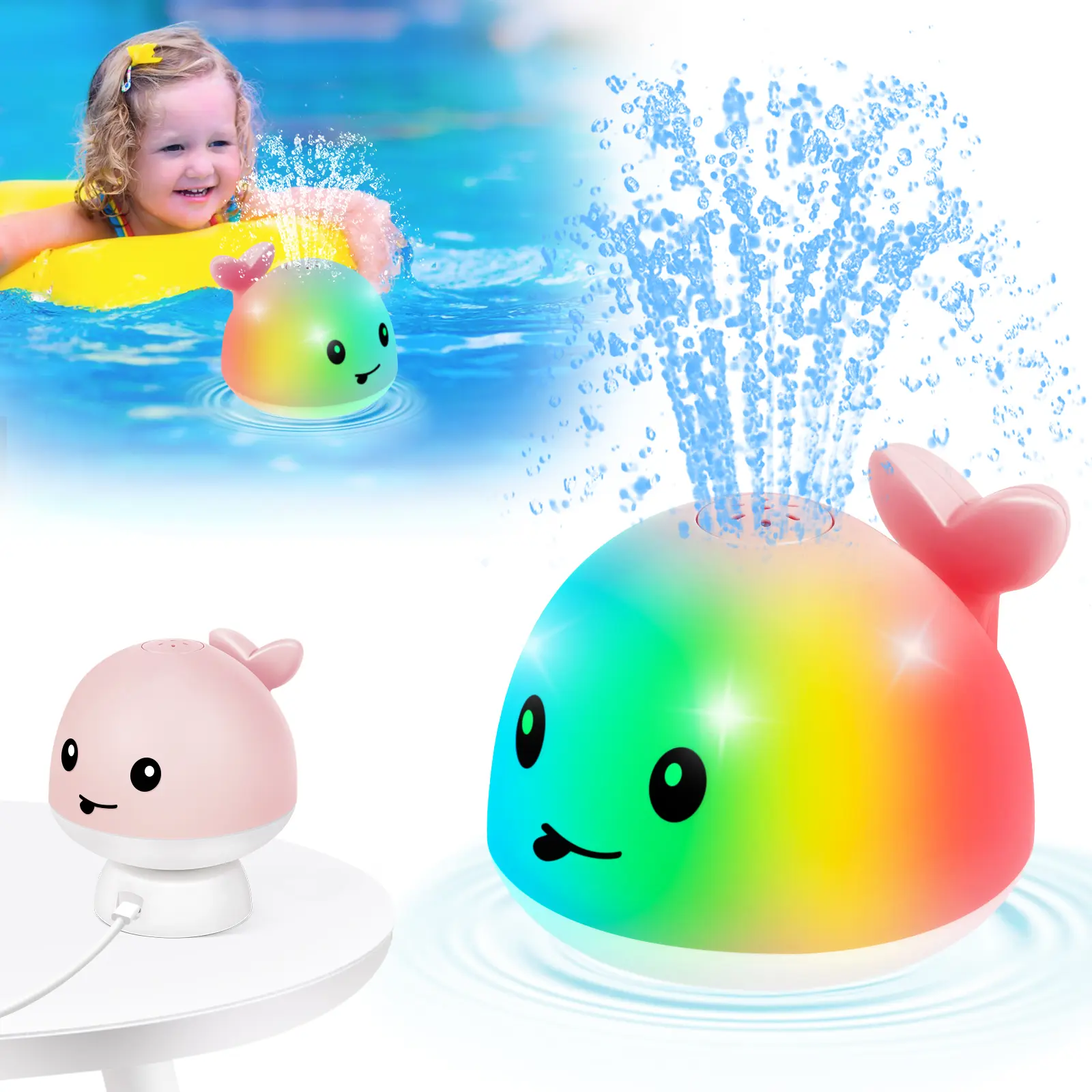 Pink 4th Generation whale bath toy