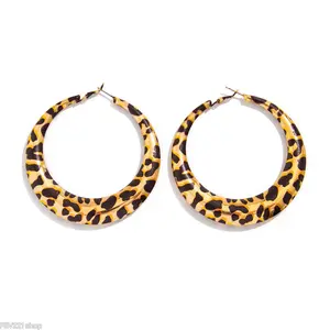 Women's Large Chunky Leopard Print Statement Hoops - Lightweight, Comfortable Female Earrings with Secure Latch-Back Closure, Versatile for Outdoor Activities & Key Occasions