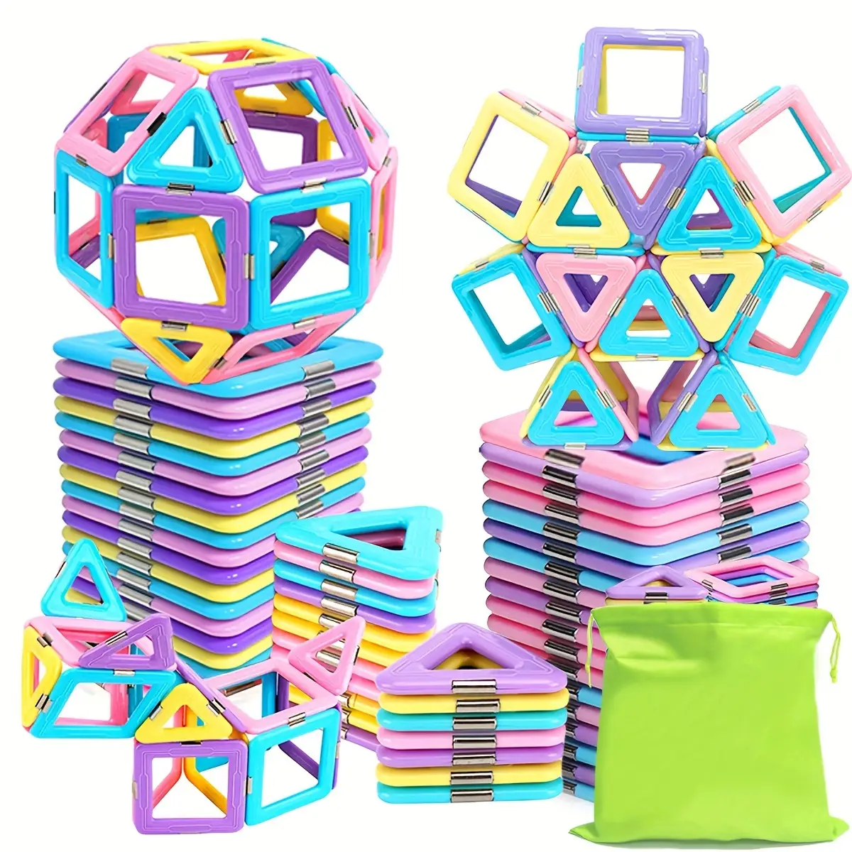 Magnetic Building Blocks for Toddlers Macaron Magnetic Blocks STEM Toys 3D Creativity and Educational Construction Toys Toys for Kids Age 3-6 Birthday