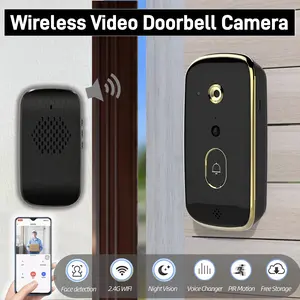 Video Doorbell Camera Wireless WiFi 2.4G with Chime Ringer, Smart AI Human Detection, 2-Way Audio, Night Vision, Motion Detection, Free Cloud Record for Home Security