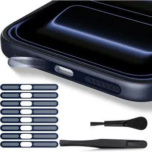 8 count  17 Pro Max Speaker Dust Cover Compatible with  17 Pro Max / 17 Pro Earpiece Speaker Mesh Anti Dust Adhesive Sticker, 17 Pro Max Accessories, Deep Blue