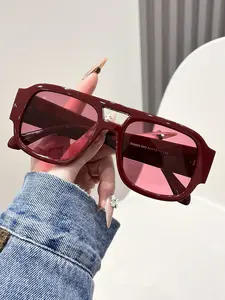 Women's Frame Fashion Glasses, Summer Beach Accessory, Summer Sunglasses, Summer Trendy Sunglasses, Casual Style Oversized Pilot Frame, Perfect for Outdoor and Back-To-School