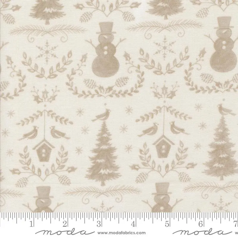 Fabric Moda Snowy White Winter Damask Winter Friends by the Quarter Yard 56133-11