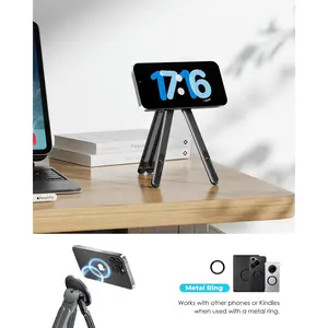 Foldable Aluminum Laptop Phone Stand |   8-Level Height Adjustment Magnetic Tripod for Office Desk & Travel