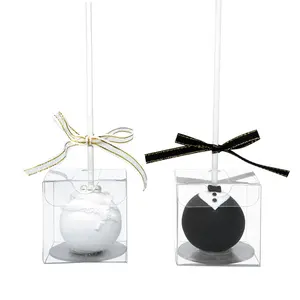 50pcs Clear Favor Boxes 2x2x2 Inch Clear Cake Pop Boxes with Hole Top Macaron Box Treat Box for Birthday Wedding Baby Shower Party