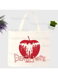 Death Note Manga L Canvas Cosmetic Bag Organizer Travel Sundries Storage Pouch Office Pencil Case Zipper Wallet Gift