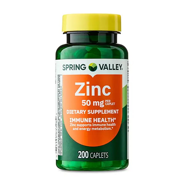 Zinc Dietary Supplement Caplets for Immune Health, 50 mg, 200 Count