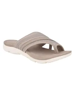 Easy Spirit Women's Taupe Lola Casual Toe Ring Flat Sandals