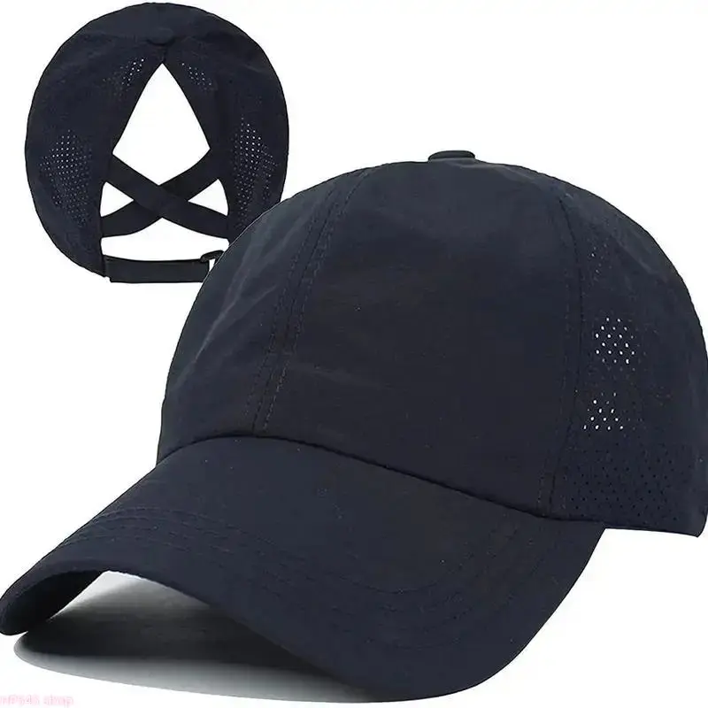 Women's Criss Cross Ponytail Baseball Cap - Adjustable, Quick Dry, Breathable Moisture Wicking Casual Sports Hat, Outdoor Ventilated Headwear for Running, Outdoor Sports, Hats for Women, Casual Sports Cap homedecor