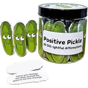 30 Pack Positive Pickles Affirmations, Emotional Support Pickle, Positive Pickle Affirmation Cards, Affirmation Card Jar, 30  Positive Messages