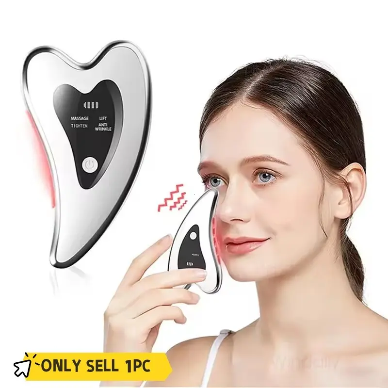 4-In-1 Electric Gua Sha Facial Massager, Heated Vibration Facial Tool, Facial Care Beauty Instrument, Ultimate Skin Massage Device