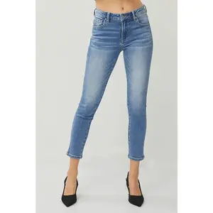 Risen Mid Rise Crop Skinny Jeans