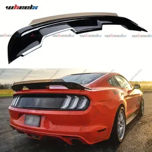 Wicker Bill Rear Spoiler Compatible With 2015-2023 for Ford Mustang (Glossy Black/Carbon Fiber), GT500 GT350 Style Trunk Exterior Tail Deck Lid Wing Wickerbill Lip Splitter