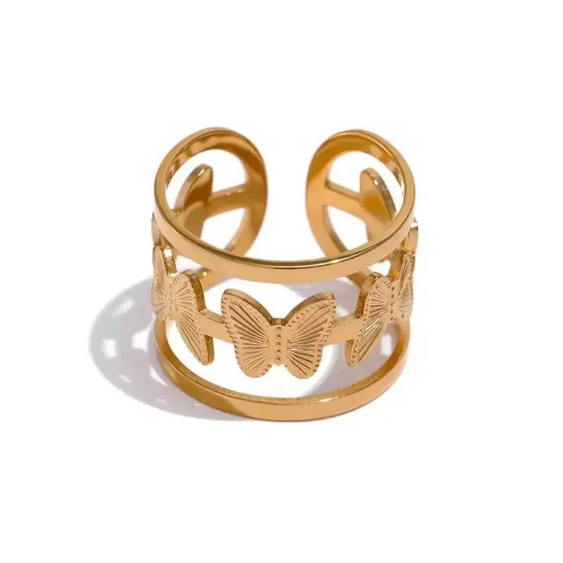 Pretty Monarch 18K Gold Plated Adjustable Ring