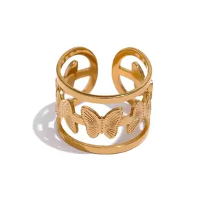 Pretty Monarch 18K Gold Plated Adjustable Ring