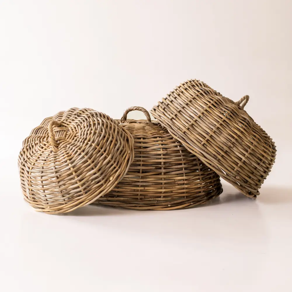 Rattan Cloche Dome Food Cover