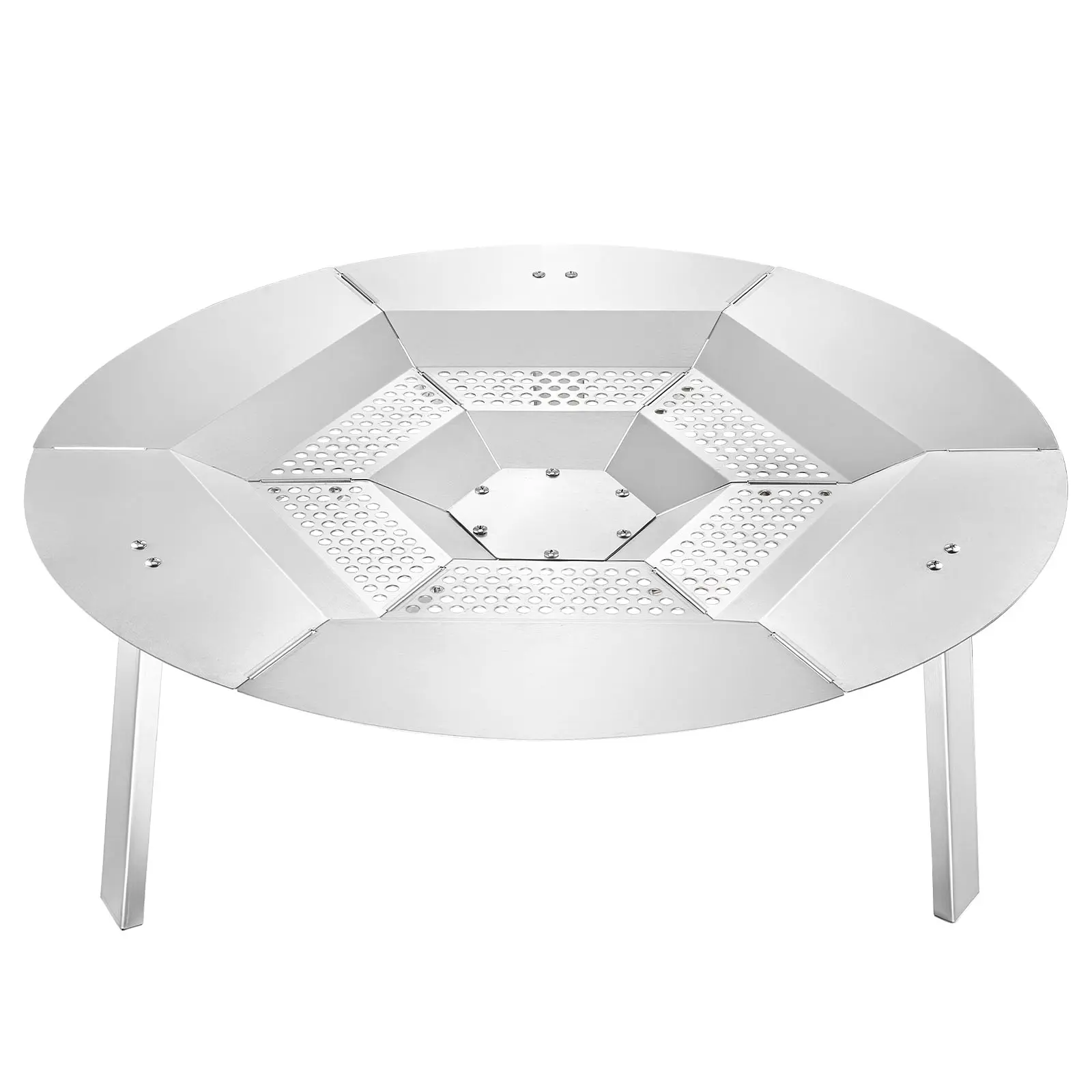 VEVOR 27-Inch Round 304 Stainless Steel Metal Heat Deflector for Solo Stove Yukon, Detachable Cover, Spreads Warmth, Avoids Vertical Heat Loss, Easy Setup, Spot Clean, Outdoor Camping Accessory for Camping Users#BacktoSchool