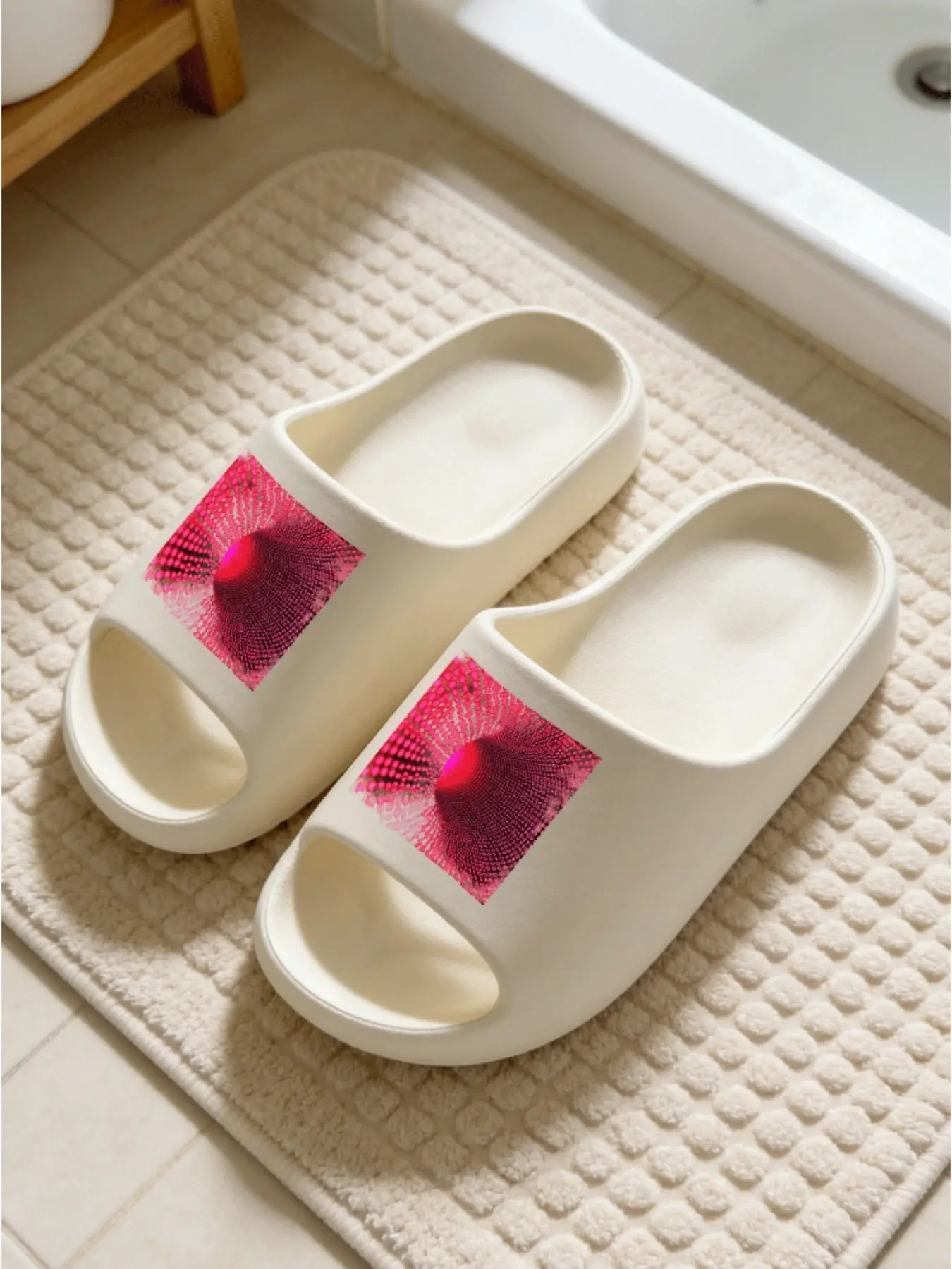Women's Neon Slippers, Soft Eva Sole, Non-Slip, Casual Style, Random Print, Ideal for Bathroom, Home, Dormitory, Cyberpunk Aesthetic