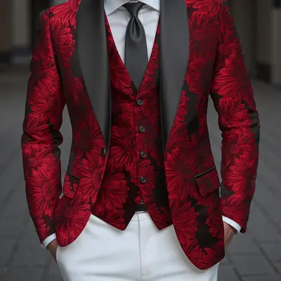 Black Men Black Red Formal Outfits - TikTok Shop