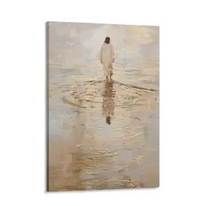 Jesus Christ Walking on Water, Christian Art, Jesus Portrait, I Will Walk With Christ LDS, Jesus Oil Painting, Bible Verse Wall Art