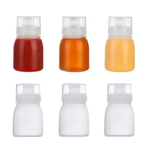 6 Pcs Leak Proof Plastic Squeeze Bottles, 180 Ml Refillable Squeeze Bottles for Sauces, Great for Olive Oil, Ketchup, Salad, BBQ