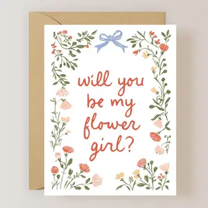Will You Be My Flower Girl Card, Flower Girl Proposal Card