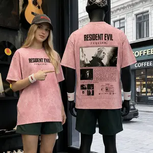 Resident Evil Requiem v5, Resident Evil Washed Tshirt, unisex heavyweight cotton t-shirt washed Casual Menswear, Enlist Resist washed T-Shirt, Game Inspired Streetwear tee unisex heavyweight cotton t-shirt, gift for him